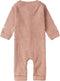 Noppies Baby Thabong - Playsuit - Houten knoopjes - Mahogany Melange - Maat 80