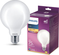 Philips LED lamp - Globe E27 - Warmwit licht 2700K - 8.5W - Mat glas