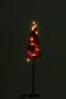 J-Line decoratie kerstboom - kunststof - rood - medium - LED lichtjes