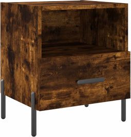 vidaXL - Nachtkastje - 40x35x47,5 - cm - bewerkt - hout - gerookt - eikenkleurig