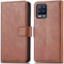 iMoshion Hoesje Geschikt voor Realme 8 / Realme 8 Pro Hoesje Met Pasjeshouder - iMoshion Luxe Bookcase - Bruin