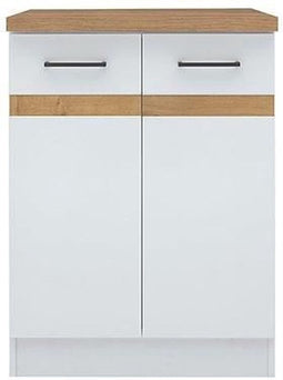 Junona keuken lage kast 60 cm - 2 deuren - werkblad - briljant wit
