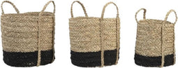 Light & Living Mand GEFEN S/4 max Ø35x32 cm - naturel+mat zwart