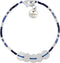 Scmyk BS-255 - Kralenarmband - Blauw koord met zilveren muntjes - Zilverkleurig