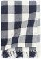 vidaXL - Plaid - geblokt - 220x250 - cm - katoen - marineblauw