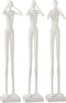 J-Line figuur Horen/Zien/Zwijgen - polyresin - wit - 3 stuks