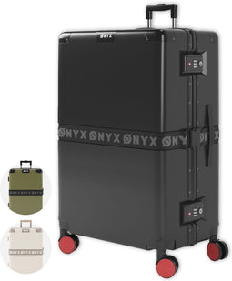 ONYX Check-in Koffer 100L - TSA slot - 360° Spinner wielen - Lichtgewicht - Zwart
