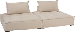 J-Line Zetel 1 Zit Poef Linnen Beige