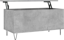 vidaXL - Salontafel - 90x44,5x45 - cm - bewerkt - hout - betongrijs