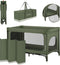 Lionelo Jasmin Easy Fold Reisbedje - Opvouwbaar in seconden - 2 Hoogtes Matras T25 - Zijdeur met Rits - Groene