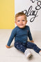 Bampidano Denzel - Baby Jongens T-shirt - Lange mouw - Stone blue stripe