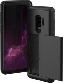 imoshion Hoesje Geschikt voor Samsung Galaxy S9 Plus Hoesje - Ruimte voor 2 pasjes - imoshion Backcover met pasjeshouder - Zwart