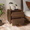 vidaXL - Nachtkastjes - 2 - st - met - houten - poten - 40x35x50 - cm - bruineikenkleur