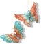 4-4.3 inch Plastic Teal & Desert Rose Butterfly Orn 2/Asstd 5x5x10...