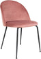 House Nordic Geneve Eetkamerstoel Velvet - Roze Zwart - Set van 2