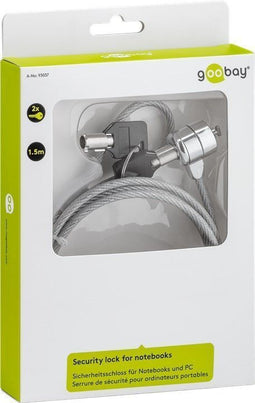 Veiligheidsslot voor notebooks en pc-staalkabel met slot, incl. 2 sleutels, beveiligt uw notebook te