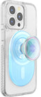 PopSockets PopGrip - Telefoonbutton en Standaard compatibel met een magnetische ring voor iPhone 12 en hoger - Blauw Opalecent