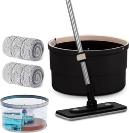 Lugia Dweil - Dweilsysteem met 2 Waterreservoirs - Scheid Schoon en Vuil Water - Zwart & Beige