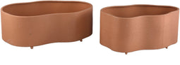 PTMD Marwa Rust Iron Organic Shaped Pot Set Of 2