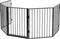Metalen kachelscherm - 5-delig - 300 cm incl. poort - Zwart