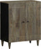 vidaXL - Dressoir - 60x33,5x75 - cm - massief - mangohout - lichtgrijs