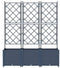 vidaXL - Tuinplanter - met - Trellis - 3 - stuks - Grijs - 120x40x143 - cm
