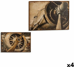 Canvas Vliegtuig 90 x 3 x 60 cm (4 Stuks)