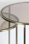 Light & Living Duarte Bijzettafel - Glas Bruin/Licht Goud - Ø50+Ø40 cm