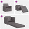 vidaXL - Vloersofa - Bed - 2-in-1 - Grijs - 74x77x81 - cm - Faux - Leer