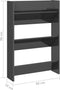 vidaXL - Wandschoenenkast - 60x18x90 - cm - bewerkt - hout - hoogglans - grijs