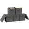 WOLTU opvouwbare opbergboxen set van 5 - stoffen kubus met deksel en metalen frame - grijs (5 stuks)