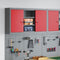 vidaXL - Gereedschapskast - Wandgemonteerd - met - Pegboard - Rood - 100x20x55 - cm - Staal