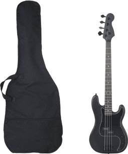 vidaXL - Basgitaar - voor - beginners - elektrisch - met - tas - 4/4 - 46" - zwart