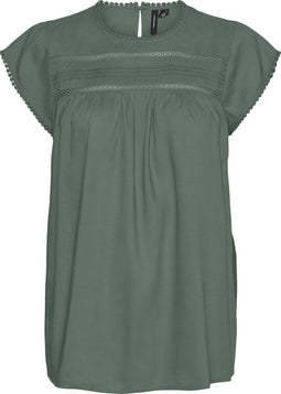 VERO MODA VMDEBBIE PLEAT S/L TOP GA NOOS - Dames Top - V-hals - Maat XS