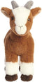 Aurora Eco Nation pluche knuffeldier geit - bruin/wit - 27 cm - Boerderijdieren thema speelgoed