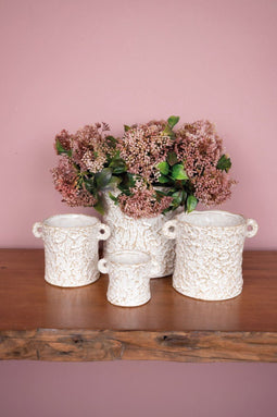 PTMD Desert Bloempot - 16 x 12,5 x 12,5 cm - Keramiek - Crème