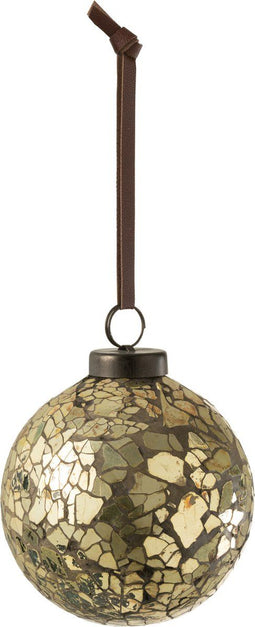 J-Line kerstbal Gebroken - glas - goud - small - 4 stuks