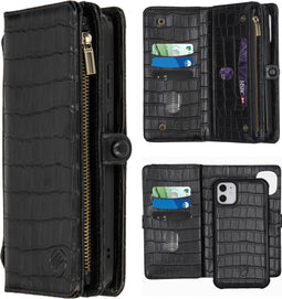 iMoshion Hoesje Geschikt voor iPhone 11 Hoesje Met Pasjeshouder - iMoshion 2-in-1 Wallet Bookcase design - Zwart / Crocodile