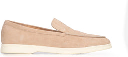 PS Poelman ODETTE - Dames loafers - Suède - Middel Beige - Maat 42