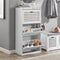 SoBuy FSR108-W - Schoenenopbergkast - 3 Planken & 2 Haken - Wit