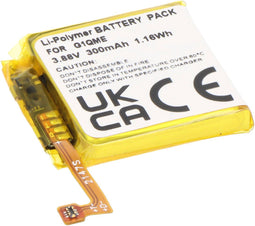 Batterij geschikt voor Google Pixel Watch 3, Li-Polymer, 3.88V, 300mAh, 1.16Wh, zonder gereedschap