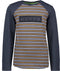 B.nosy Jongens T-shirt - Oak stripe - Never artwork - Maat 122/128