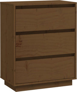 vidaXL - Dressoir - 60x34x75 - cm - massief - grenenhout - honingbruin