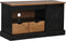 vidaXL - Tv-meubel - HALDEN - met - schuifdeur - zwart - 110x40x60 - cm - massief - hout