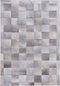 ALACAM - Patchwork vloerkleed - Donkergrijs - 160 x 230 cm - Koeienhuid leer