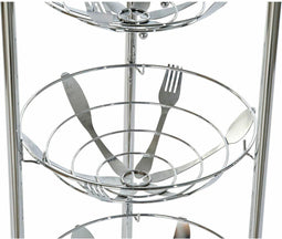 Fruitschaal DKD Home Decor Zilver Metaal (28 x 28 x 95 cm)