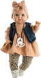 Paola Reina Sonia donker met mechanisme babypop meisje met kledij 36cm