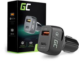 Green Cell CAD33 - Autolader - USB-C Power Delivery en Quick Charge 3.0 - Zwart