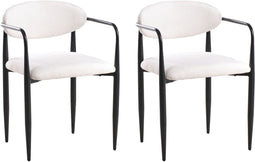 TANEVIK - Eetkamerstoel set van 2 - Lichtbeige - Stof