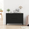 vidaXL - Dressoir - Zwart - Eiken - 104x35x70 - cm - Gegarandeerd - Hout